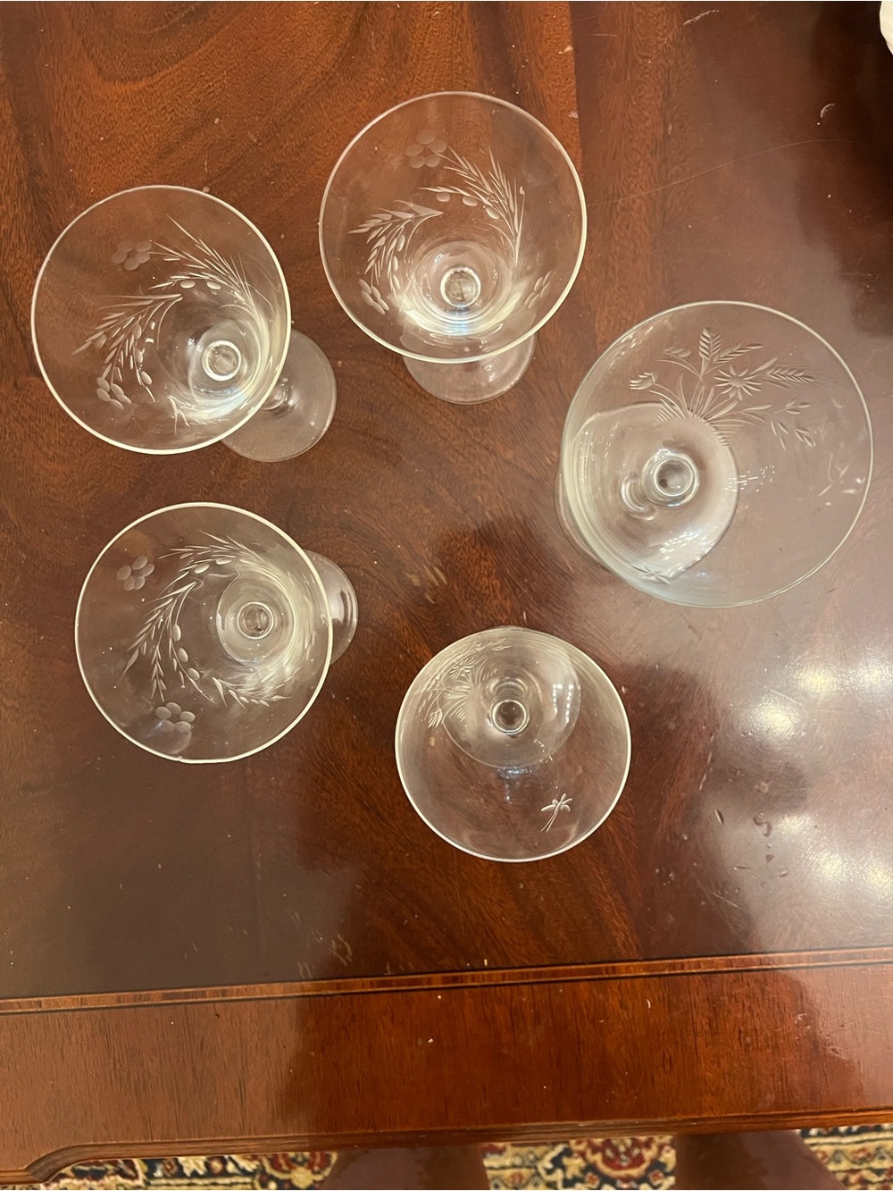 Etched glasses -Set of 5